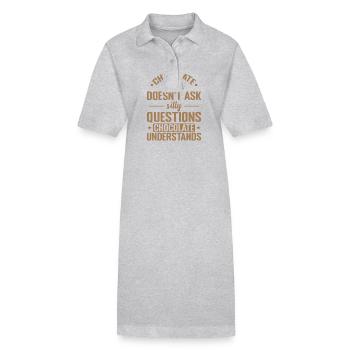 Chocolate Understands Vollmilch Kakao - Stanley/Stella Frauen Bio-Polokleid PAIGER - Grau meliert - Vorne