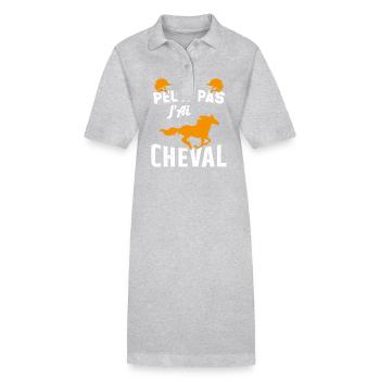 je peux pas jai cheval - Robe polo bio PAIGER Stanley/Stella Femme - gris chiné - Devant