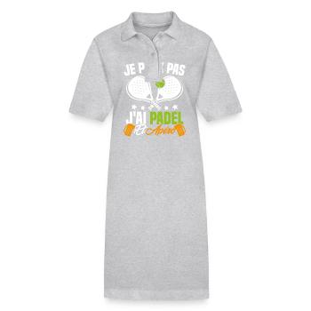 Ich kann nicht Padel und Aperitif Padeliste Geschenk - Stanley/Stella Frauen Bio-Polokleid PAIGER - Grau meliert - Vorne
