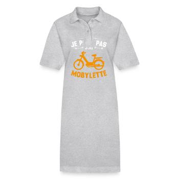 Ich kann nicht, ich habe ein Moped-Geschenk - Stanley/Stella Frauen Bio-Polokleid PAIGER - Grau meliert - Vorne