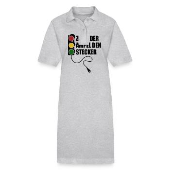 Zieht der Ampel den Stecker - Spruch - Stanley/Stella Frauen Bio-Polokleid PAIGER - Grau meliert - Vorne