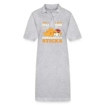 Mozzarella Sticks | Mozzarella Sticks Gift - Stanley/Stella PAIGER Organic Women’s Polo Dress - heather grey - Front