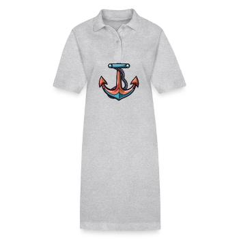 Anker Symbol Hafen - Stanley/Stella Frauen Bio-Polokleid PAIGER - Grau meliert - Vorne