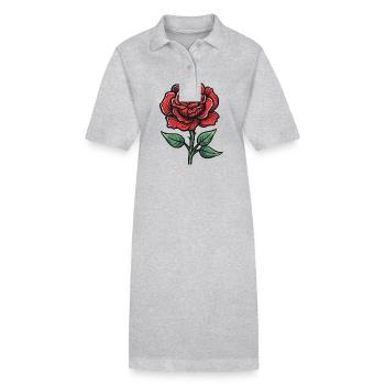 Rose Blume Liebe - Stanley/Stella Frauen Bio-Polokleid PAIGER - Grau meliert - Vorne