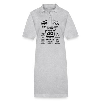 40 Jahre Dienst - Schonend behandeln - Kollegin - Stanley/Stella Frauen Bio-Polokleid PAIGER - Grau meliert - Vorne
