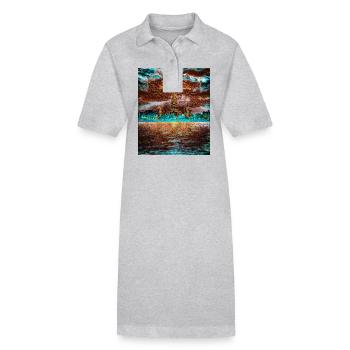 Wat Arun Temple, Bangkok, Thailand - Stanley/Stella Frauen Bio-Polokleid PAIGER - Grau meliert - Vorne