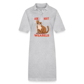Belette souris belette Hermännchen cadeau - Robe polo bio PAIGER Stanley/Stella Femme - gris chiné - Devant
