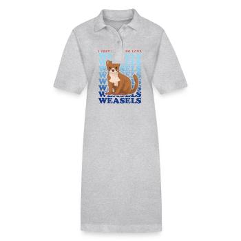 Belette petite belette Hermännchen cadeau - Robe polo bio PAIGER Stanley/Stella Femme - gris chiné - Devant