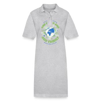 One Earth And One Family Earth Day - Stanley/Stella Frauen Bio-Polokleid PAIGER - Grau meliert - Vorne