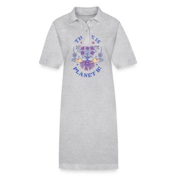 Il n’y a pas de Jour de la Terre de la planète B - Robe polo bio PAIGER Stanley/Stella Femme - gris chiné - Devant