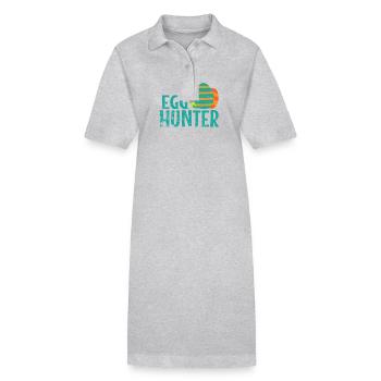 Egg Hunter Ostern bunte Ostereier - Stanley/Stella Frauen Bio-Polokleid PAIGER - Grau meliert - Vorne
