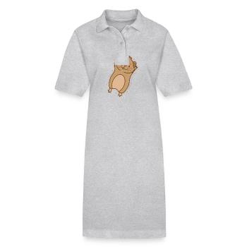 Lemming freut sich Nagetier - Stanley/Stella Frauen Bio-Polokleid PAIGER - Grau meliert - Vorne