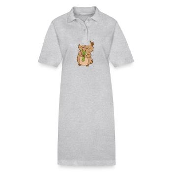 Lemming mit Pflanze Nagetier - Stanley/Stella Frauen Bio-Polokleid PAIGER - Grau meliert - Vorne