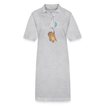 Lemming mit Luftballons Nagetier - Stanley/Stella Frauen Bio-Polokleid PAIGER - Grau meliert - Vorne