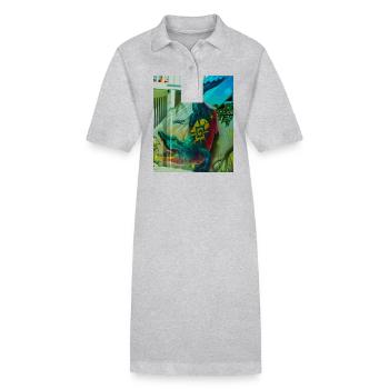 Krokodil-Wandbild, Mexiko-Stadt - Stanley/Stella Frauen Bio-Polokleid PAIGER - Grau meliert - Vorne