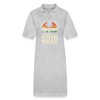 Zeitreise Geburtstag 2015 - Stanley/Stella Frauen Bio-Polokleid PAIGER - Grau meliert - Vorne