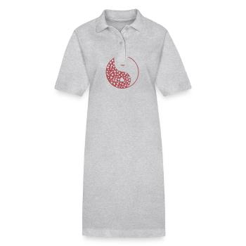 Harmonie Yin et Yang des cœurs - Robe polo bio PAIGER Stanley/Stella Femme - gris chiné - Devant