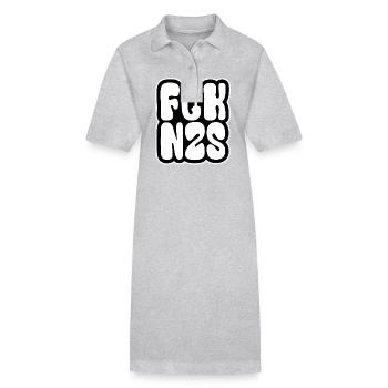 FCK NZS - Gegen Rechts - Nie wieder! Sticker - Stanley/Stella Frauen Bio-Polokleid PAIGER - Grau meliert - Vorne