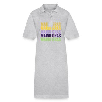 Mardi Gras 2024 Outfit New Orleans - Stanley/Stella PAIGER Organic Women’s Polo Dress - heather grey - Front