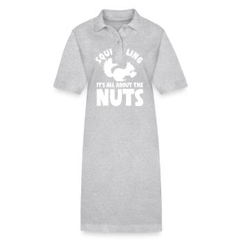 Squirrel Humor - Stanley/Stella PAIGER Organic Women’s Polo Dress - heather grey - Front