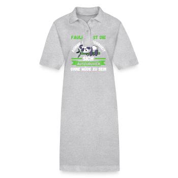 Panda Morgenmuffel Faulheit Chillen Faul Langschlä - Stanley/Stella Frauen Bio-Polokleid PAIGER - Grau meliert - Vorne
