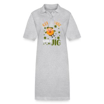 Feiern Sie Mit Einem Tanz - Stanley/Stella Frauen Bio-Polokleid PAIGER - Grau meliert - Vorne