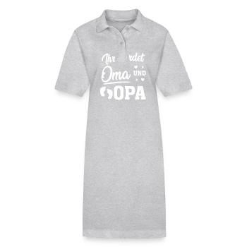 Sie werden Oma und Opa Geschenk für werdende - Stanley/Stella Frauen Bio-Polokleid PAIGER - Grau meliert - Vorne