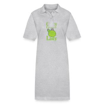 Crazy Cactus Lady Pflanze - Stanley/Stella Frauen Bio-Polokleid PAIGER - Grau meliert - Vorne