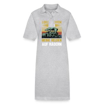 Model Railroad Model Train Train Railroad Railroad Railroad Railroad Model Train Model Train Model T - Stanley/Stella PAIGER Organic Women’s Polo Dress - heather grey - Front