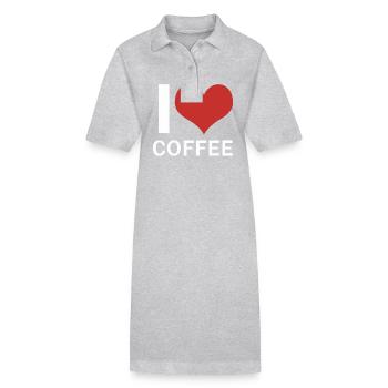 J’aime le café - Robe polo bio PAIGER Stanley/Stella Femme - gris chiné - Devant