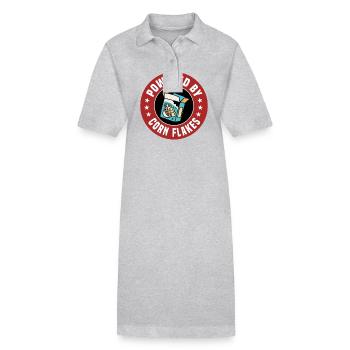 Powered By Corn Flakes - Stanley/Stella PAIGER Organic Women’s Polo Dress - heather grey - Front