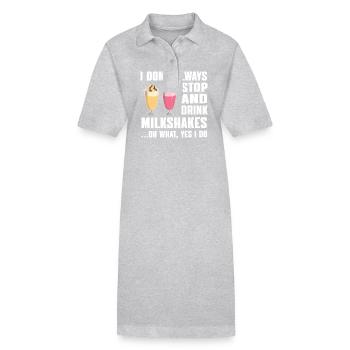 Milchshake Geschenkidee - Stanley/Stella Frauen Bio-Polokleid PAIGER - Grau meliert - Vorne