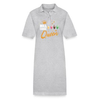 Milkshake Königin - Stanley/Stella Frauen Bio-Polokleid PAIGER - Grau meliert - Vorne