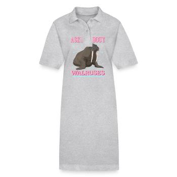 Walross Walroß Walrus Walrosse Geschenk - Stanley/Stella Frauen Bio-Polokleid PAIGER - Grau meliert - Vorne