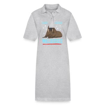 Walross Walroß Walrosse Walrus Geschenk - Stanley/Stella Frauen Bio-Polokleid PAIGER - Grau meliert - Vorne
