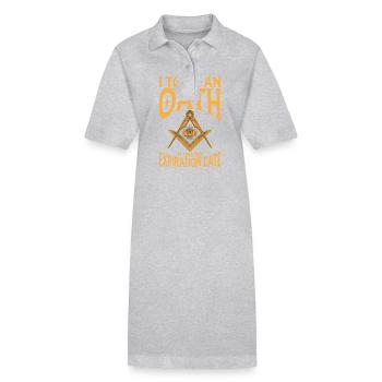 Freimaurer Winkel & Zirkel FREEMASON Prince Hall - Stanley/Stella Frauen Bio-Polokleid PAIGER - Grau meliert - Vorne