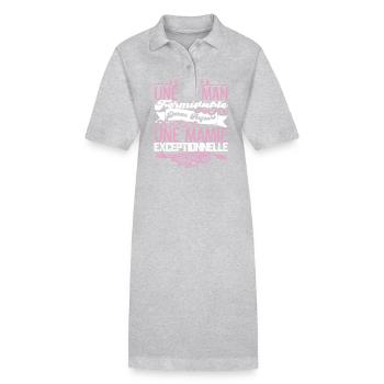 VNFEEB24Grandma Gift- An Exceptional Granny - Stanley/Stella PAIGER Organic Women’s Polo Dress - heather grey - Front