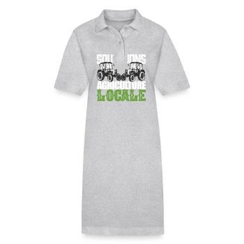 Let's support local agriculture. Farmers in France - Stanley/Stella PAIGER Organic Women’s Polo Dress - heather grey - Front