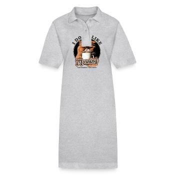 I Don't Like Morning People And Mornings And - Stanley/Stella PAIGER Organic Women’s Polo Dress - heather grey - Front