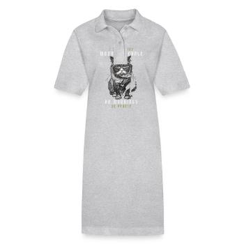 Je n’aime pas les gens du matin ou les matins ou les gens - Robe polo bio PAIGER Stanley/Stella Femme - gris chiné - Devant