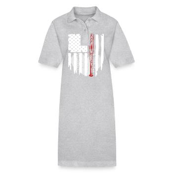 Fan de baseball : Passionné de softball Stars and Stripe - Robe polo bio PAIGER Stanley/Stella Femme - gris chiné - Devant