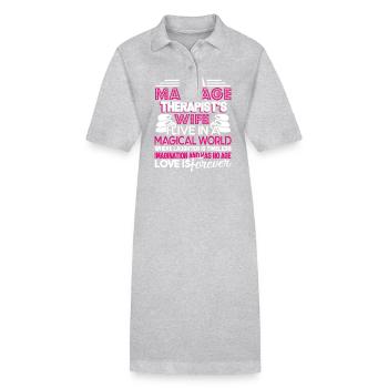 Massage Therapist Massage Therapist's Wife - Stanley/Stella PAIGER Organic Women’s Polo Dress - heather grey - Front