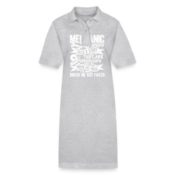 Mechanic Mechanic My Scars Tell A Story - Stanley/Stella PAIGER Organic Women’s Polo Dress - heather grey - Front