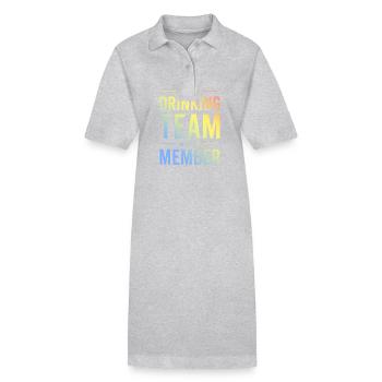 Drinking Team Colorful - Stanley/Stella PAIGER Organic Women’s Polo Dress - heather grey - Front