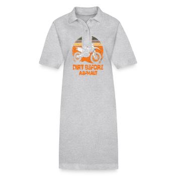 Dirt Before Asphalt Motocross Motorrad Enduro - Stanley/Stella Frauen Bio-Polokleid PAIGER - Grau meliert - Vorne
