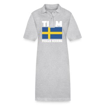 Hareng mariné drapeau suédois - Robe polo bio PAIGER Stanley/Stella Femme - gris chiné - Devant