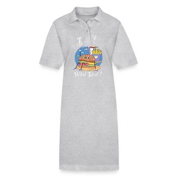Diet What Diet Burger Pizza Fries Food Hamburger - Stanley/Stella PAIGER Organic Women’s Polo Dress - heather grey - Front