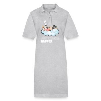 Professinonal Napper Vache Dormir Lève Tard - Robe polo bio PAIGER Stanley/Stella Femme - gris chiné - Devant