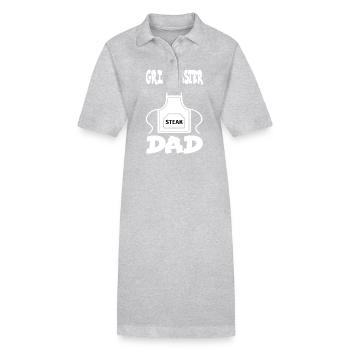 Grillmaster Dad BBQ Grill Grilling Barbecue Smoker - Stanley/Stella PAIGER Organic Women’s Polo Dress - heather grey - Front