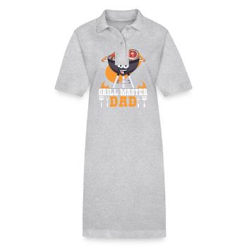 Grillmaster Dad BBQ Grill Grilling Barbecue Smoker - Stanley/Stella PAIGER Organic Women’s Polo Dress - heather grey - Front